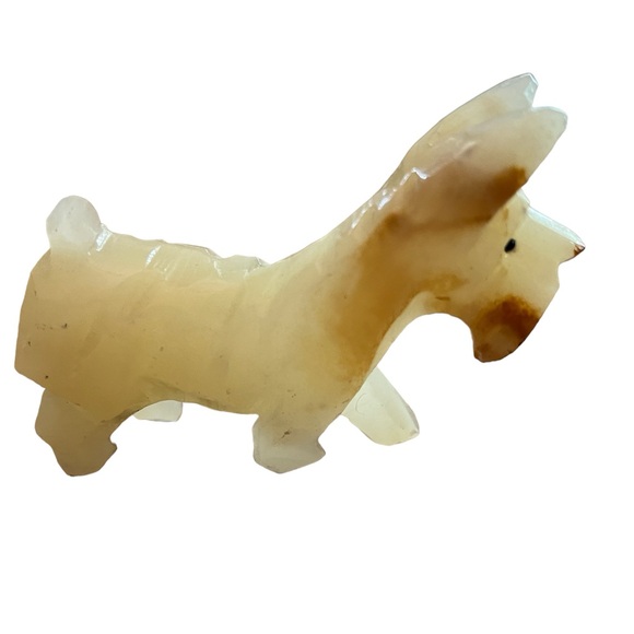 Carved Cream White Onyx Scottish Terrier Dog - Picture 3 of 5